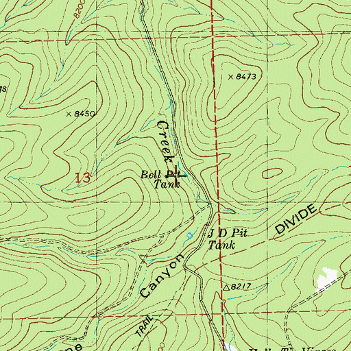 Topographic Map of Bell Pit Tank, NM