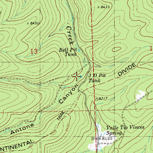 Topographic Map of J D Pit Tank, NM