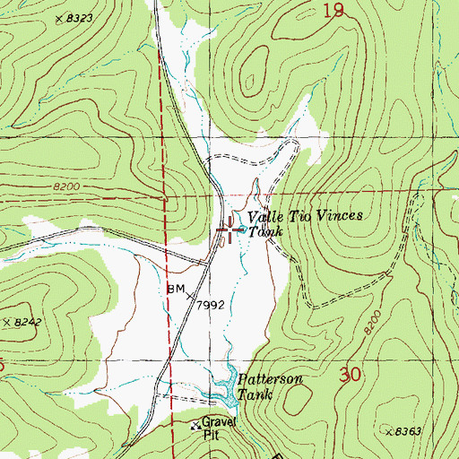 Topographic Map of Valle Tio Vinces Tank, NM