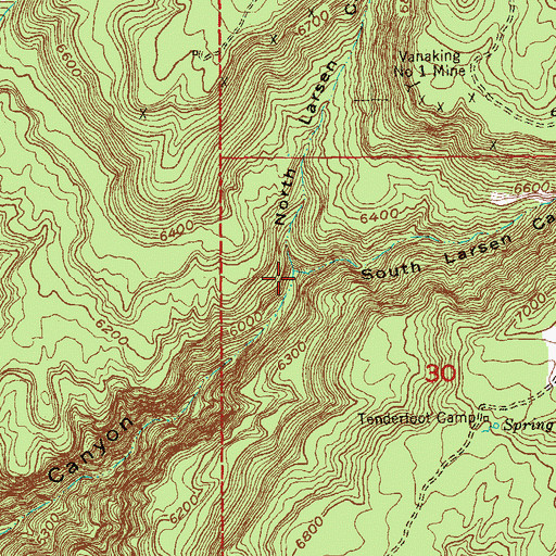 Topographic Map of North Larsen Canyon, CO