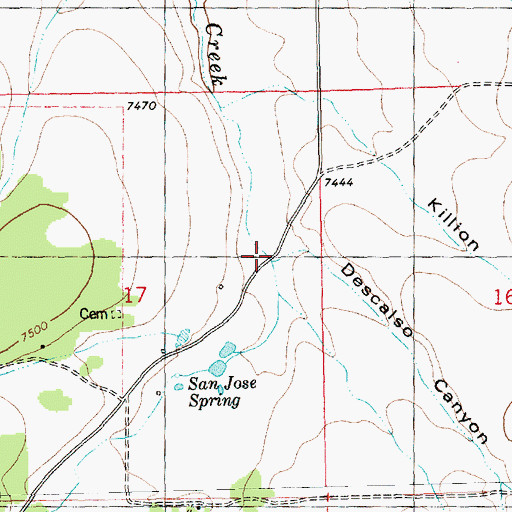 Topographic Map of Descalso Canyon, NM