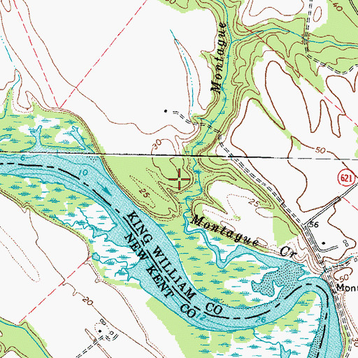 Topographic Map of Old Montague Landing (historical), VA