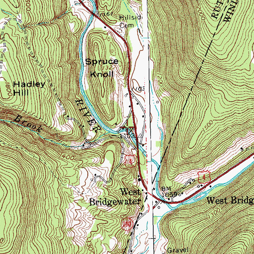 Topographic Map of South Sherburne, VT