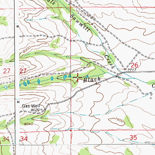 Topographic Map of Black Canyon, WY