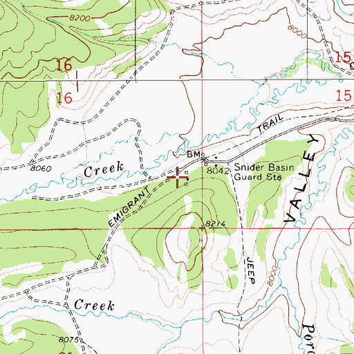 Topographic Map of Snyders Camp (historical), WY