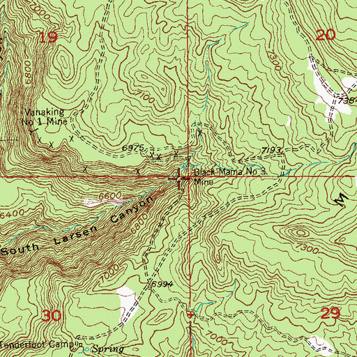 Topographic Map of Black Mama Number 3 Mine, CO