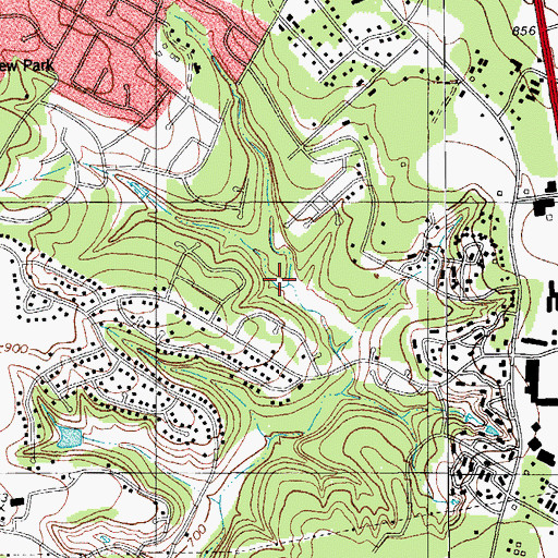 Topographic Map of Laurel Oaks Creek, TX