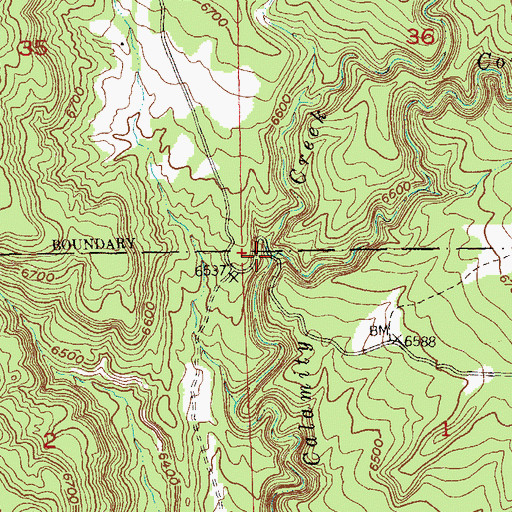 Topographic Map of Cow Creek, CO