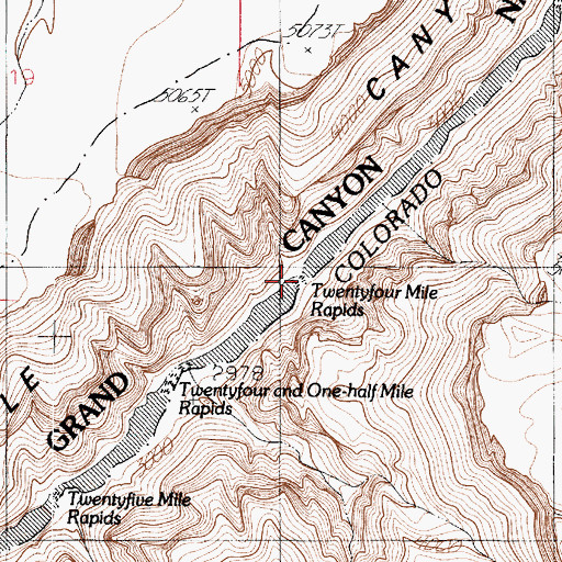 Topographic Map of Georgie Rapid, AZ