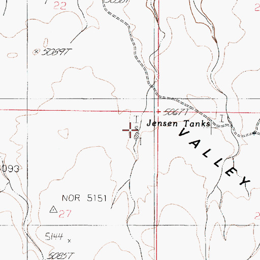 Topographic Map of Jensen Tanks, AZ