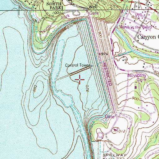 Topographic Map of Canyon Dam, TX