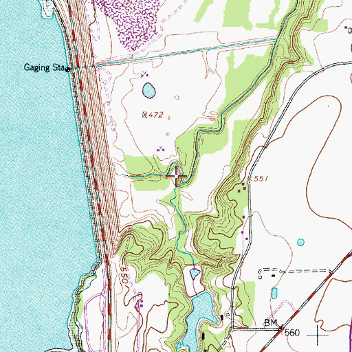 Topographic Map of Grapevine Dam, TX