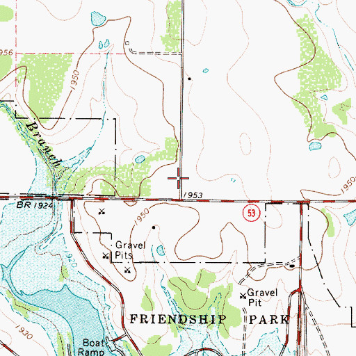 Topographic Map of Hords Creek Dam, TX