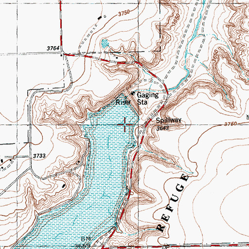 Topographic Map of Umbarger Dam, TX