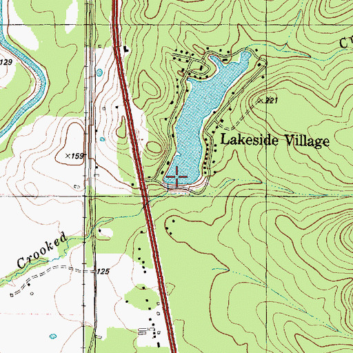 Topographic Map of Lakeside Village Estates Lake Dam, TX