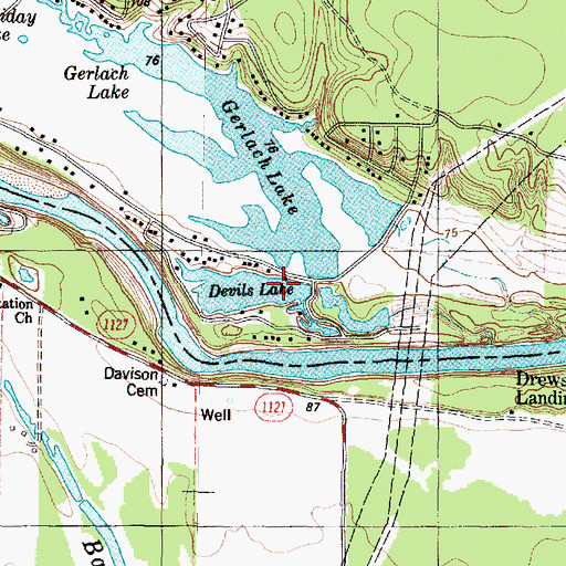 Topographic Map of C J Gerlach Dam, TX