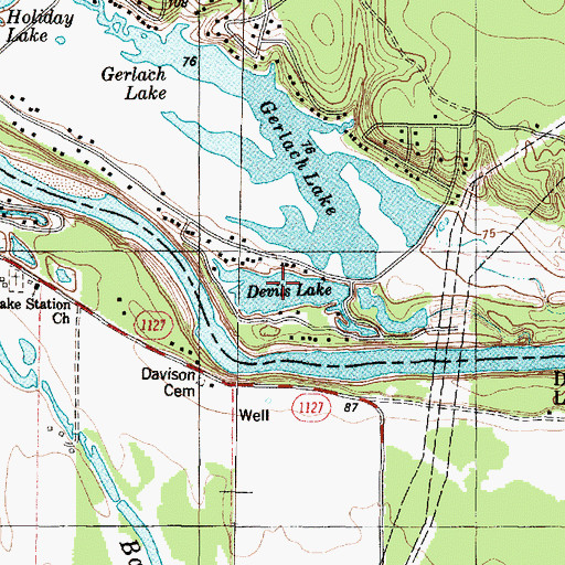 Topographic Map of Gerlach Lake, TX