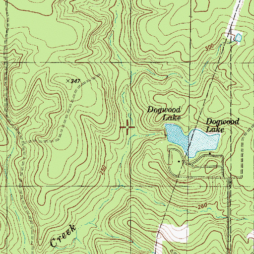 Topographic Map of Dogwood Lake, TX