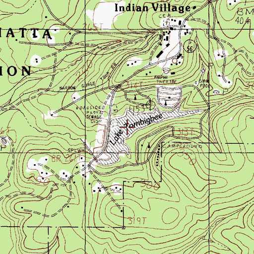 Topographic Map of Tombigbee Lake, TX