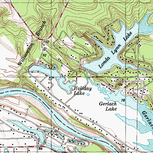 Topographic Map of Lake Londa Lynn Dam, TX