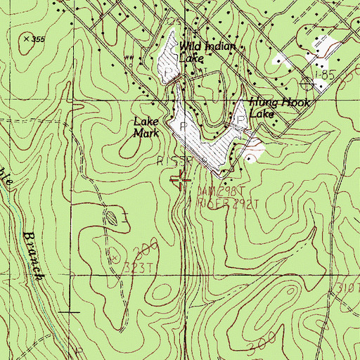 Topographic Map of Lake Mark Dam, TX
