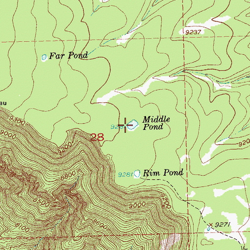 Topographic Map of Middle Pond, CO