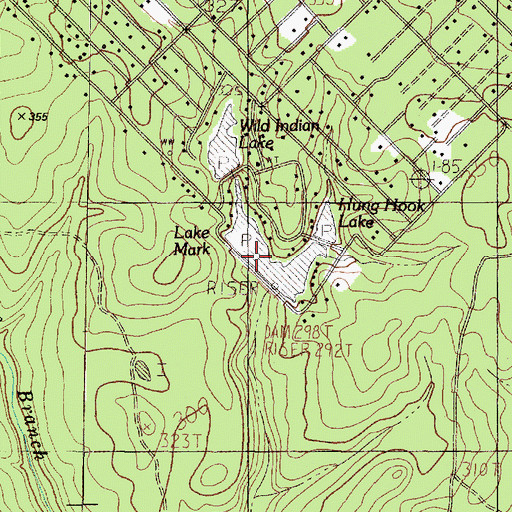 Topographic Map of Lake Mark, TX
