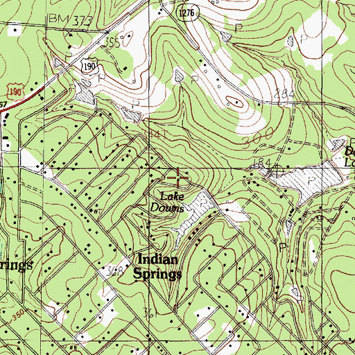 Topographic Map of Lake Downs Dam, TX