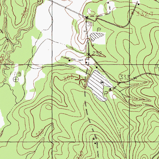 Topographic Map of Hortense Lake Dam, TX