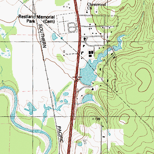 Topographic Map of Henderson Lake Dam, TX