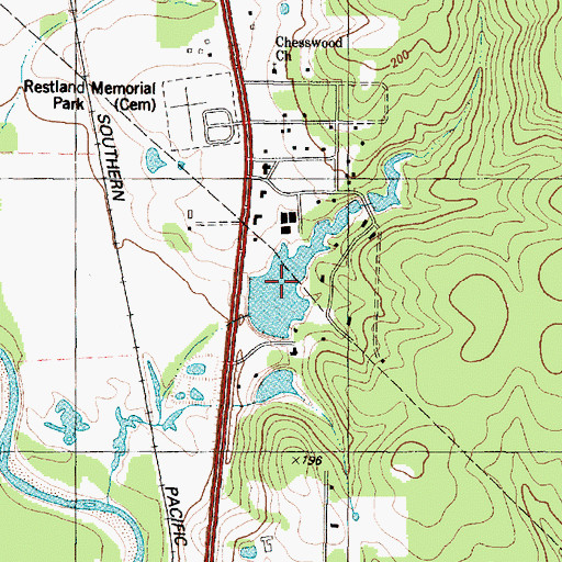 Topographic Map of Henderson Lake, TX