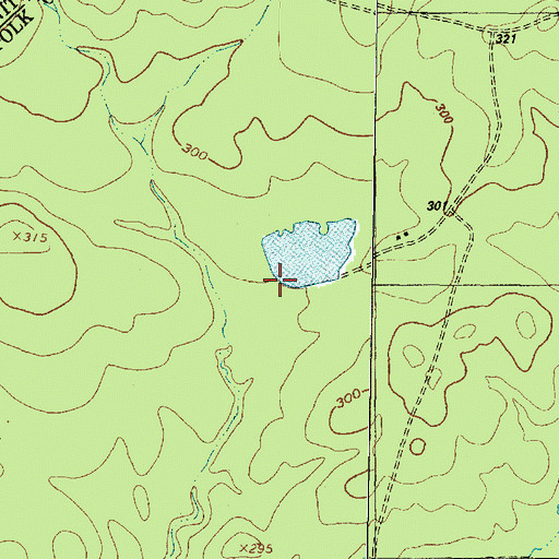 Topographic Map of Carmona Lake Dam, TX