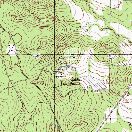 Topographic Map of Lake Tomahawk Number 2, TX