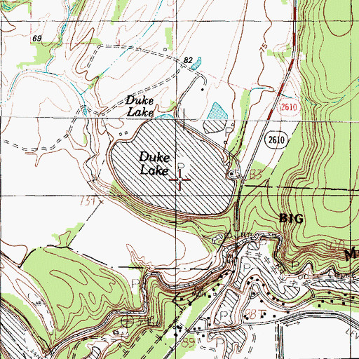Topographic Map of Duke Lake Dam, TX