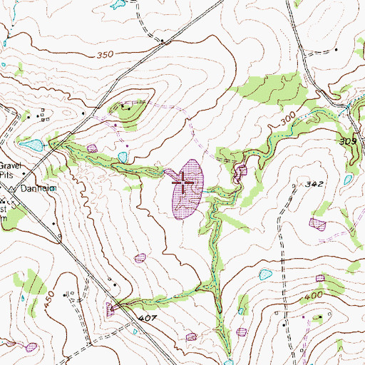 Topographic Map of Johnson Lake, TX