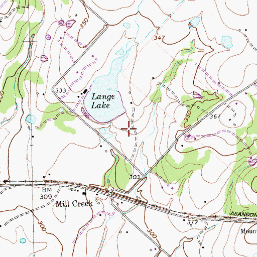 Topographic Map of Lange Dam, TX