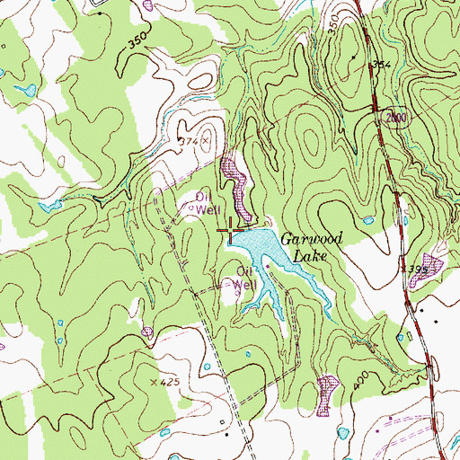 Topographic Map of Garwood Lake Dam, TX