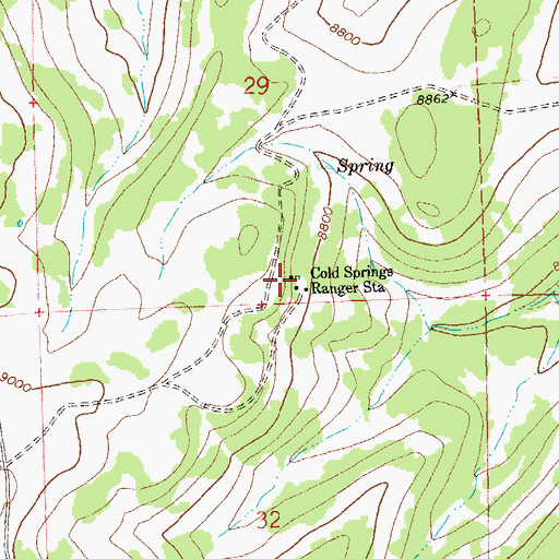 Topographic Map of Cold Springs Ranger Station, CO