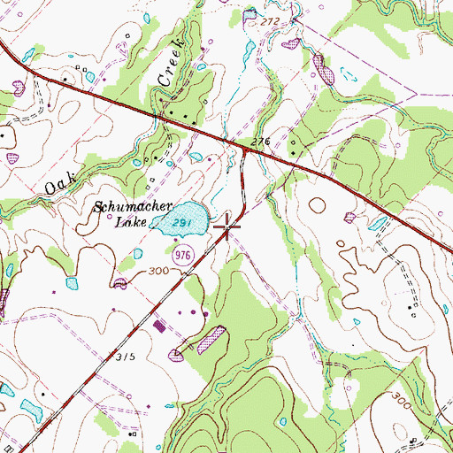 Topographic Map of Schumacher Lake Dam, TX