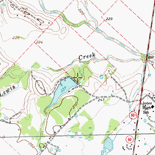 Topographic Map of Giesensclag Lake Dam, TX