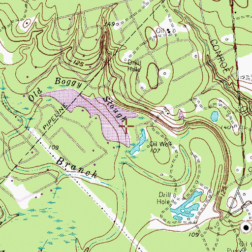 Topographic Map of Shadow Lake Dam, TX