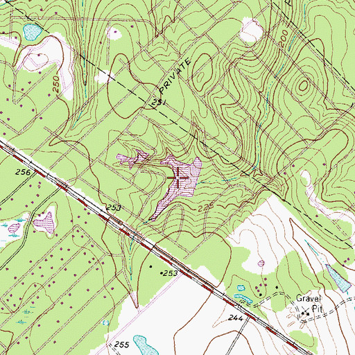 Topographic Map of Lake Hollow, TX
