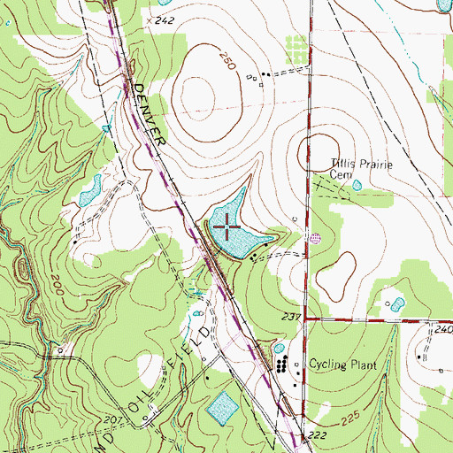 Topographic Map of Hall Lake Dam, TX