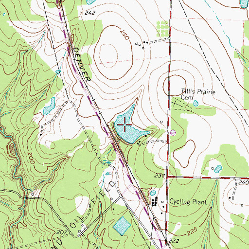Topographic Map of Hall Lake, TX