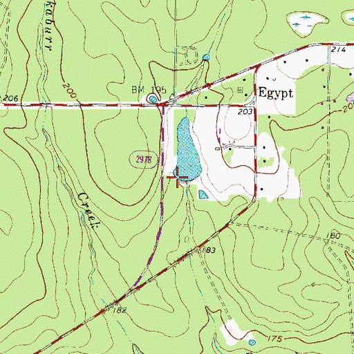 Topographic Map of Lake Egypt Dam, TX