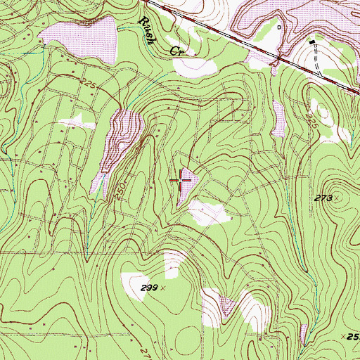 Topographic Map of Hickory Lake, TX