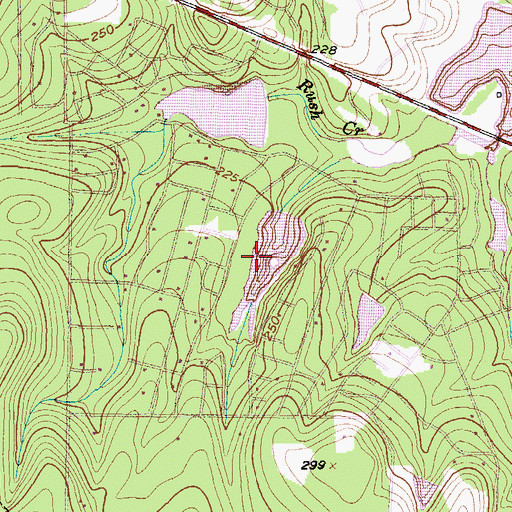 Topographic Map of Rushing Springs Lake, TX