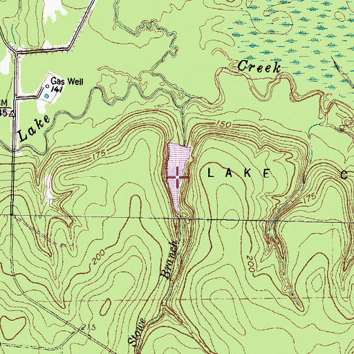 Topographic Map of Stone Branch Lake, TX