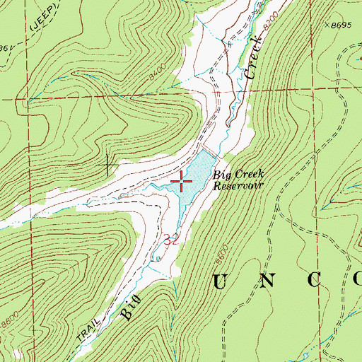 Topographic Map of Big Creek Reservoir, CO