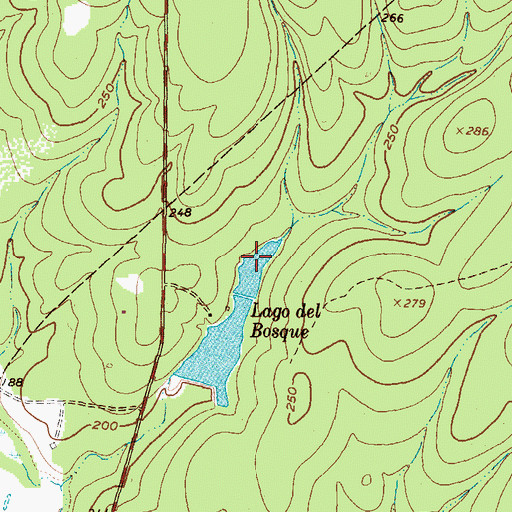Topographic Map of Lago Del Bosque-Upper Lake, TX
